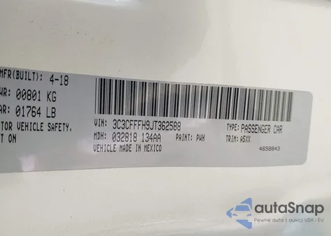 2018 Fiat 500 Abarth from USA, damaged, VIN 3C3CFFFH9JT362588